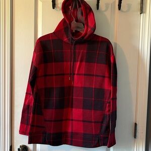 Red and Black Plaid Hoodie